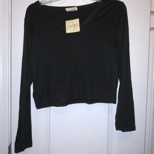 Black long sleeve crop top #croptop NWT